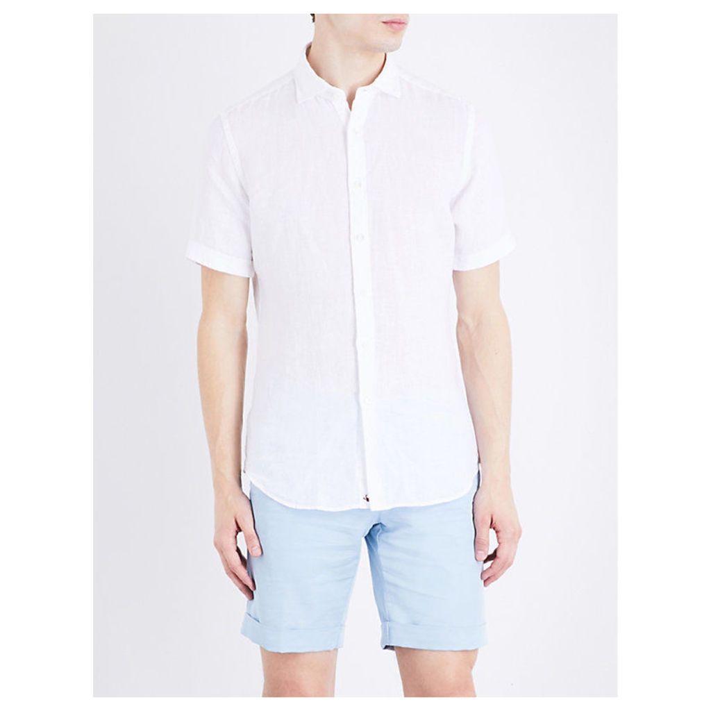 Slowear Regular-fit linen shirt, Mens, Size: 15.5, White
