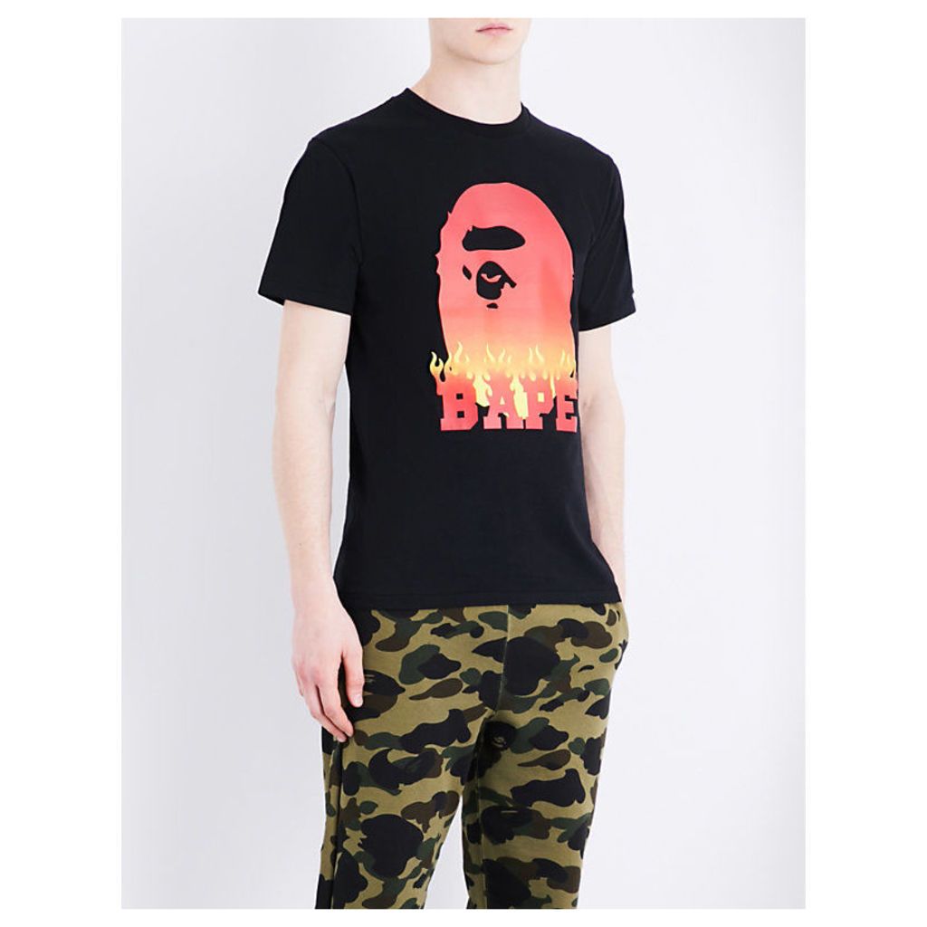Ape flame cotton T-shirt
