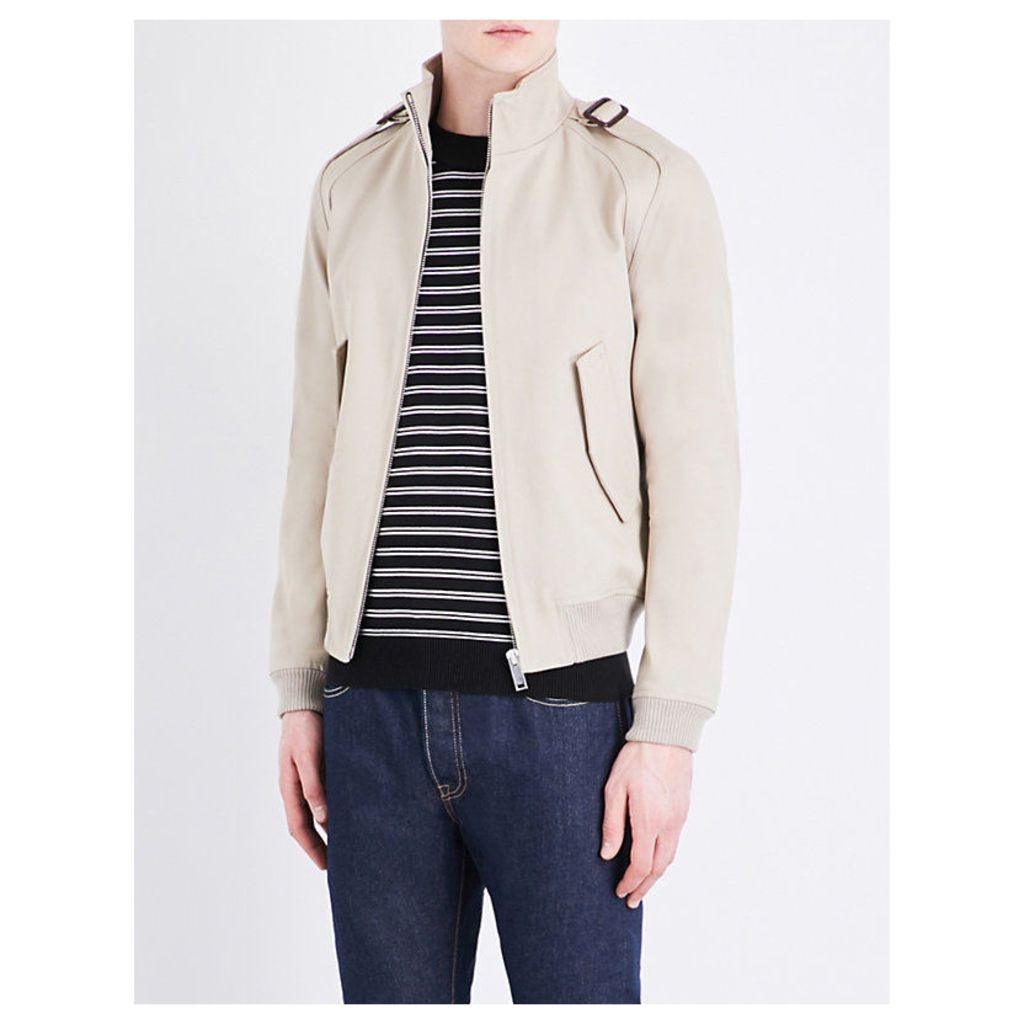 Sandro Stand collar cotton jacket, Mens, Size: S, Beige