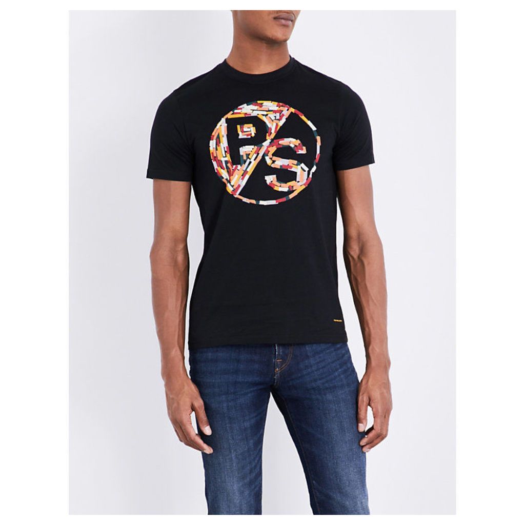 Ps By Paul Smith Brand-logo cotton-jersey t-shirt, Mens, Size: L, Black