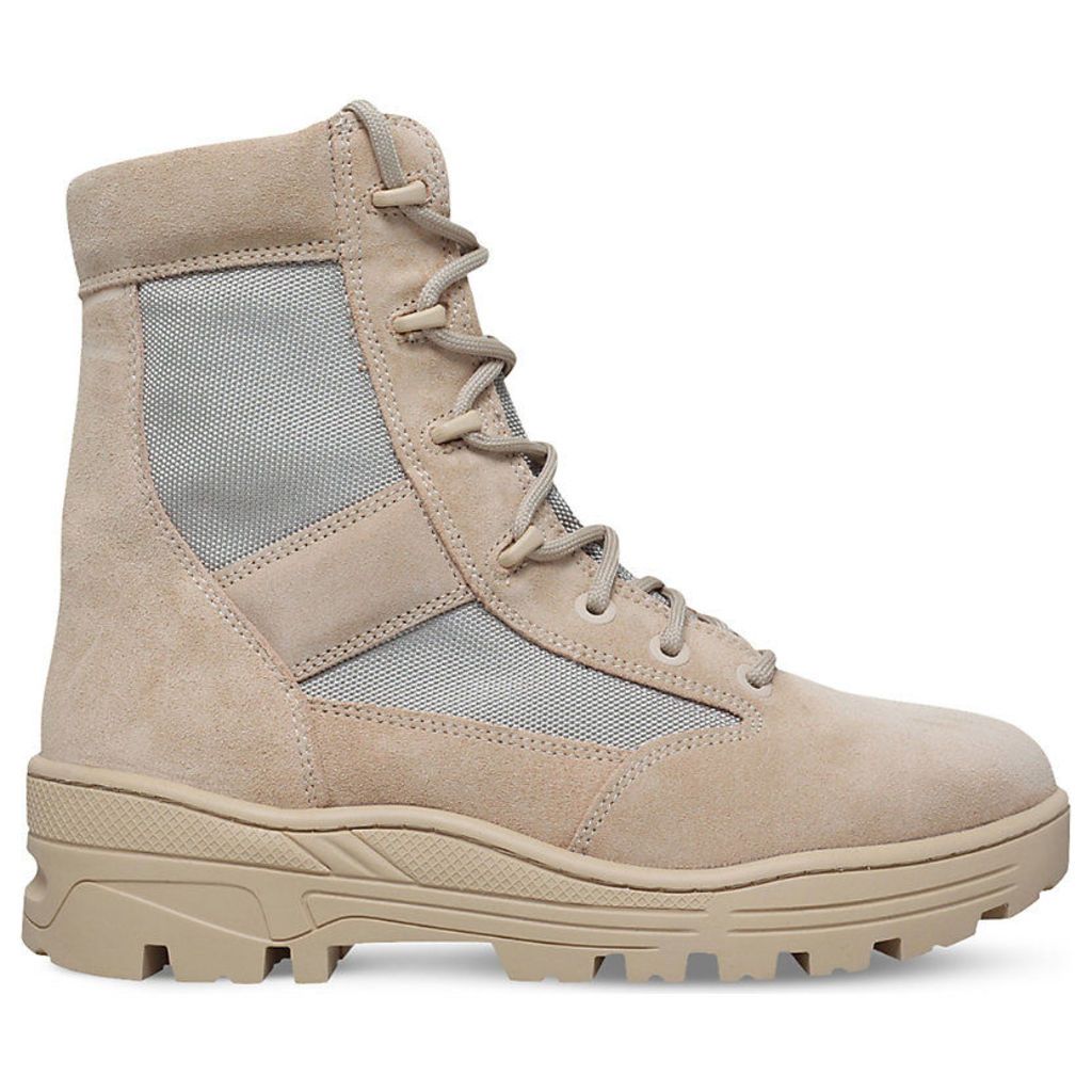 Yeezy Combat suede and nylon-canvas boots, Mens, Size: EUR 41 / 7 UK MEN, Beige