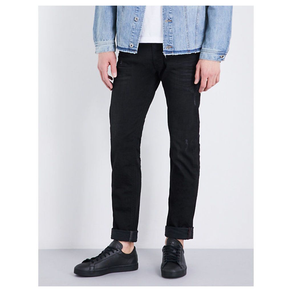 Diesel Belther regular-fit tapered jeans, Mens, Size: 3330, Black