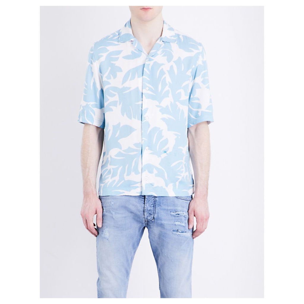 Diesel S-westy cotton shirt, Mens, Size: L, Milky blue