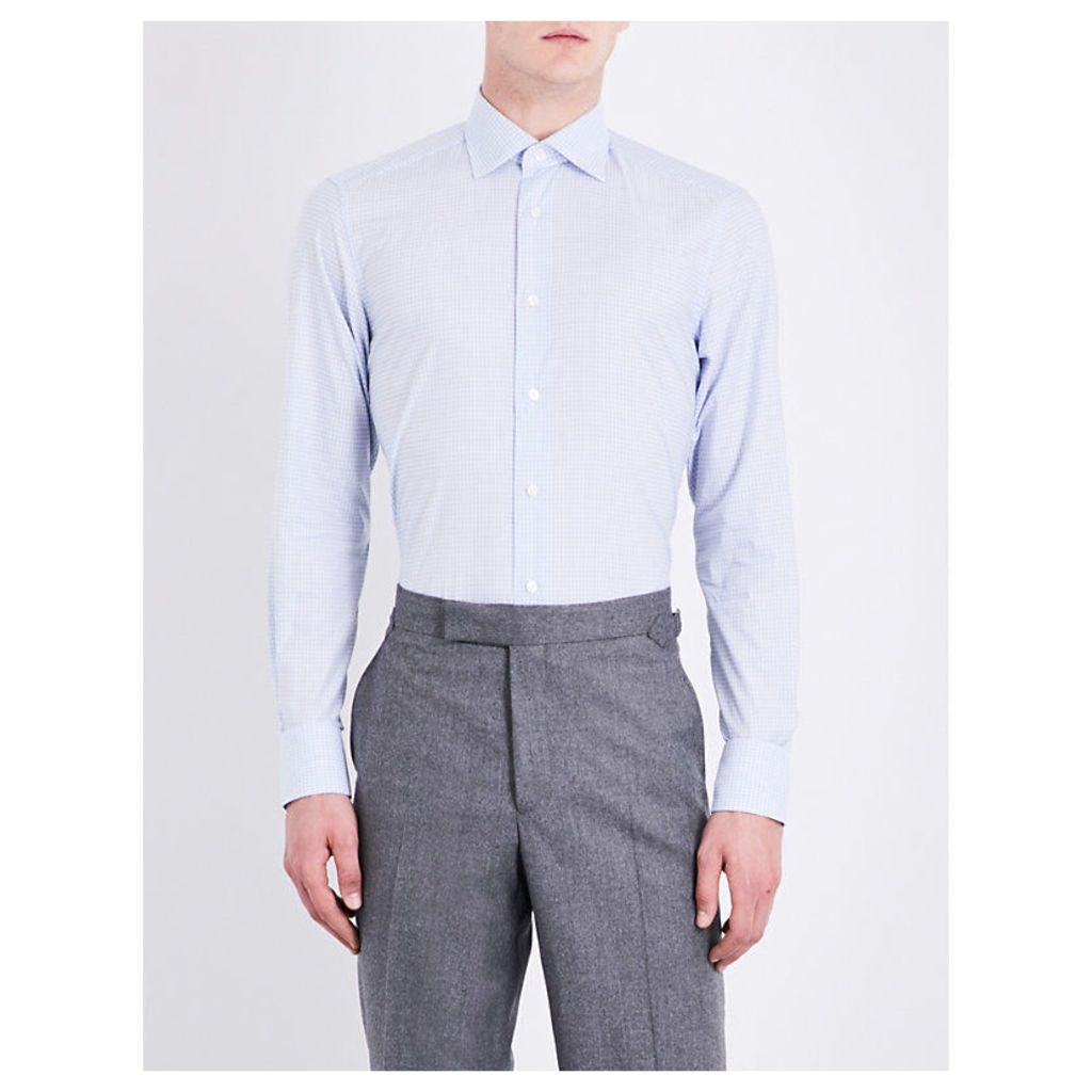 Checked tailored-fit cotton shirt
