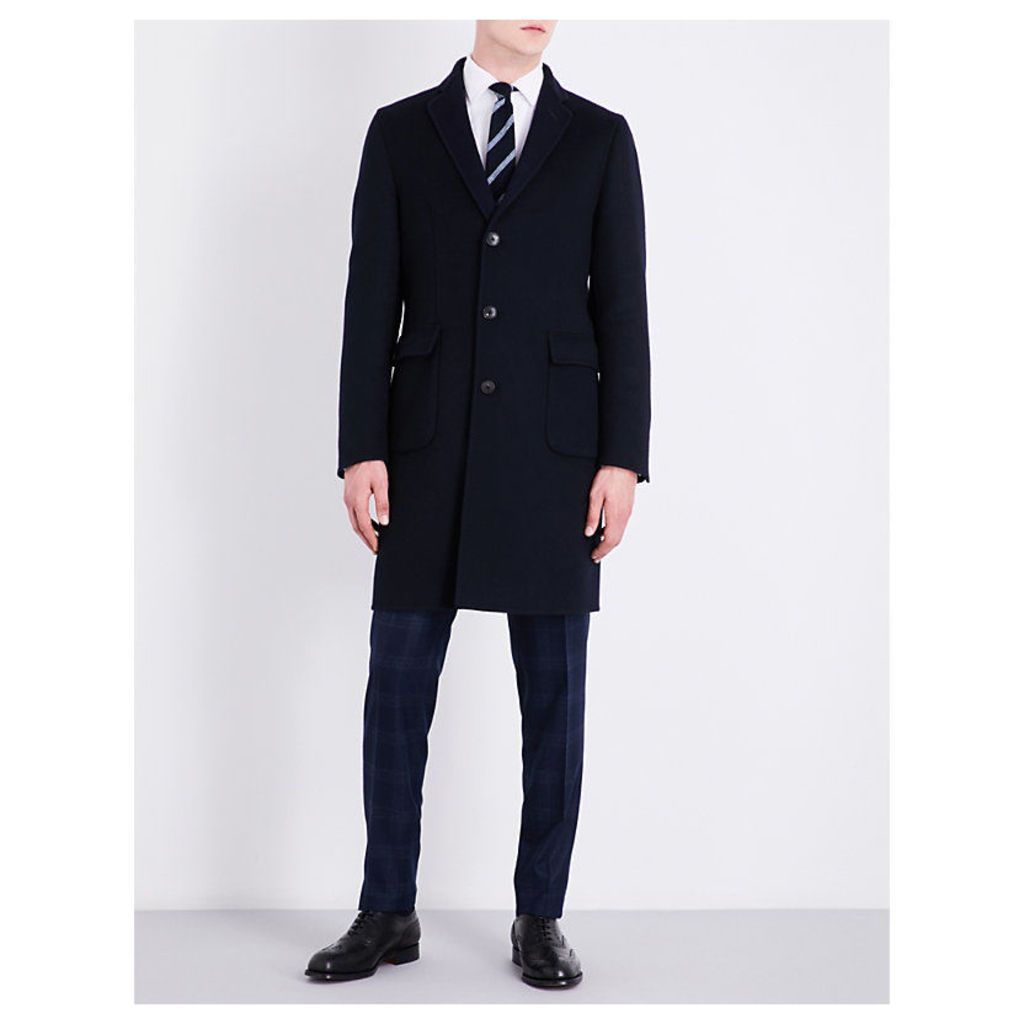 Regular-fit wool and cashmere-blend coat