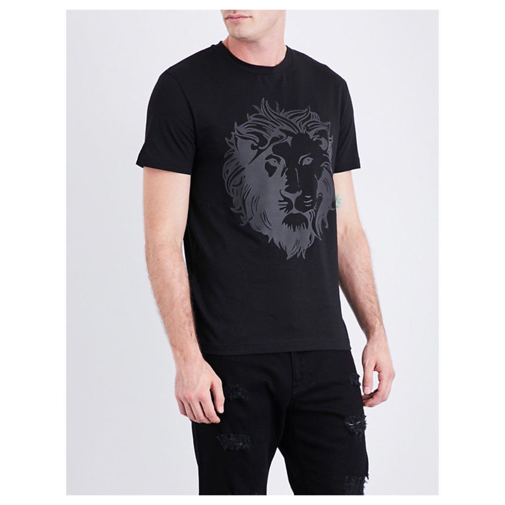 Lion-print cotton-jersey T-shirt