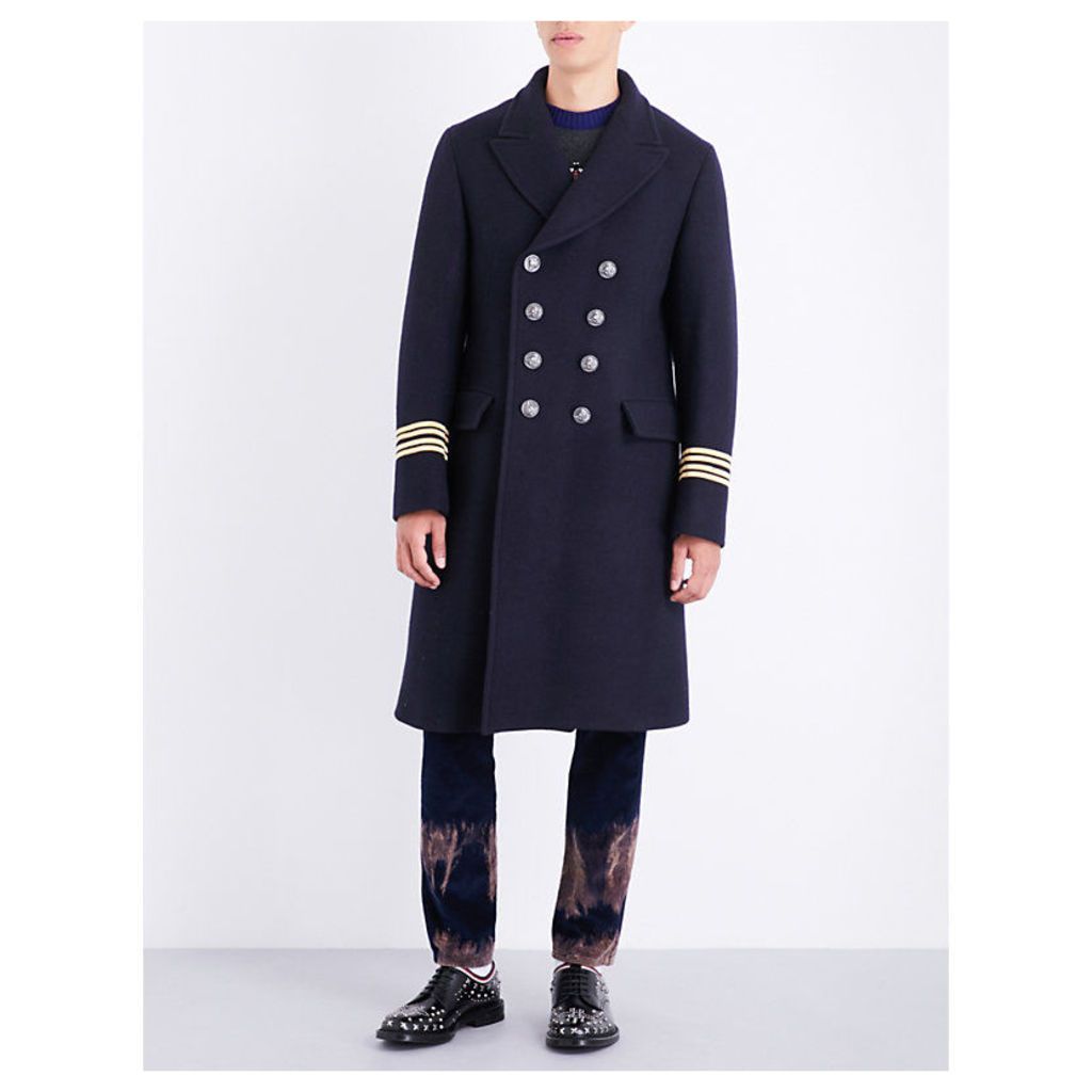 Embroidered wool coat