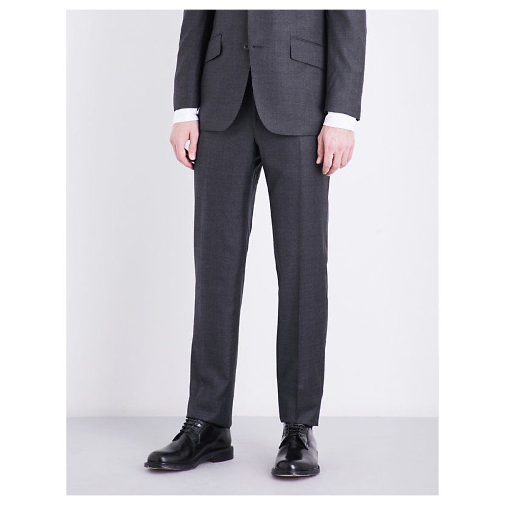 Checked regular-fit wool trousers