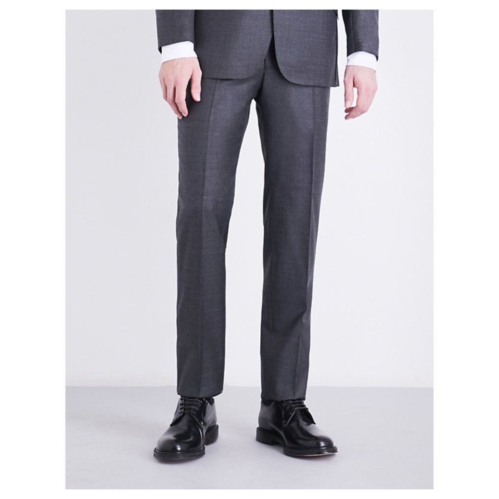 Checked regular-fit wool trousers