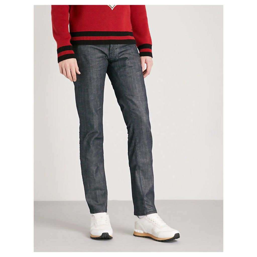 Slim-fit tapered mid-rise jeans