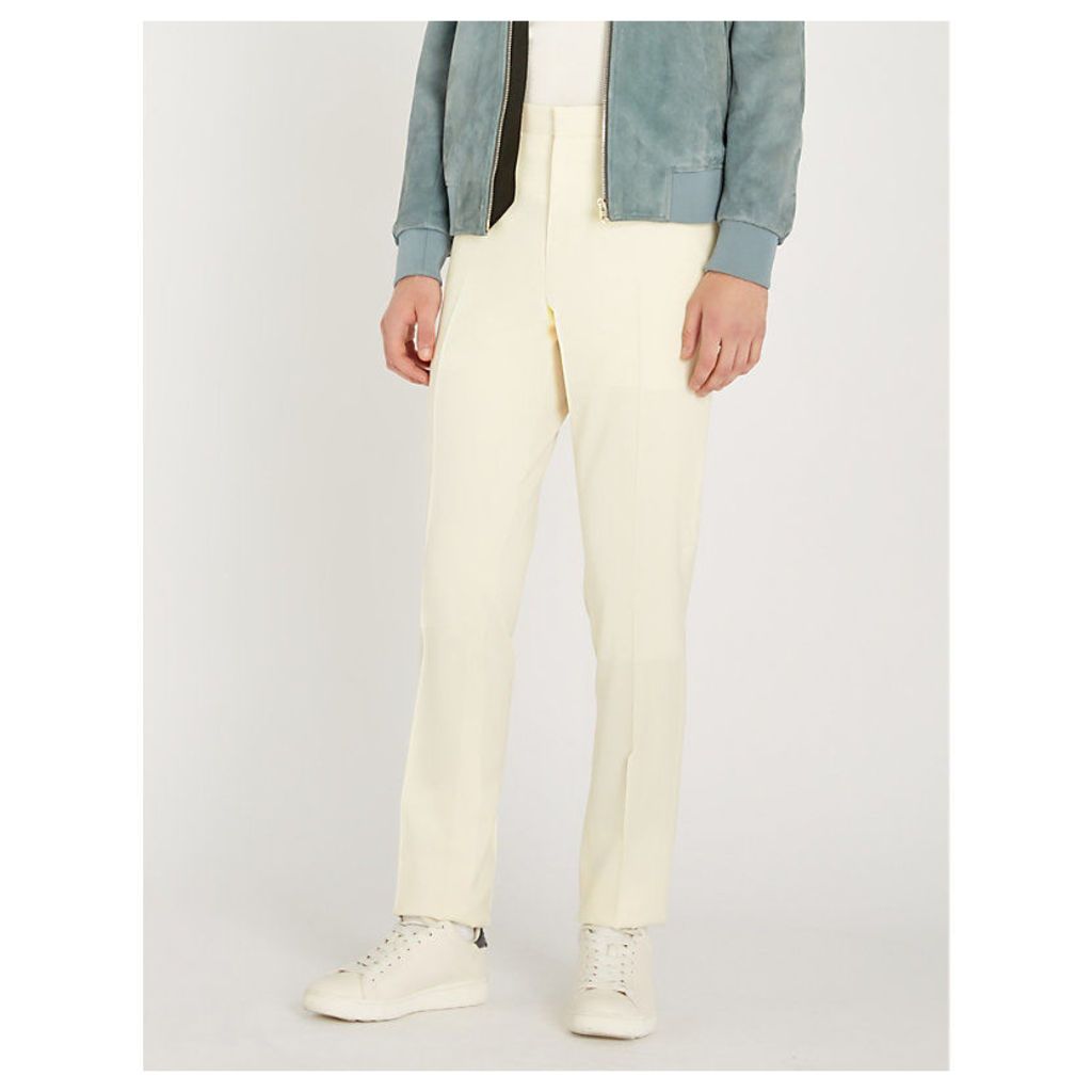 Regular-fit wool tapered trousers