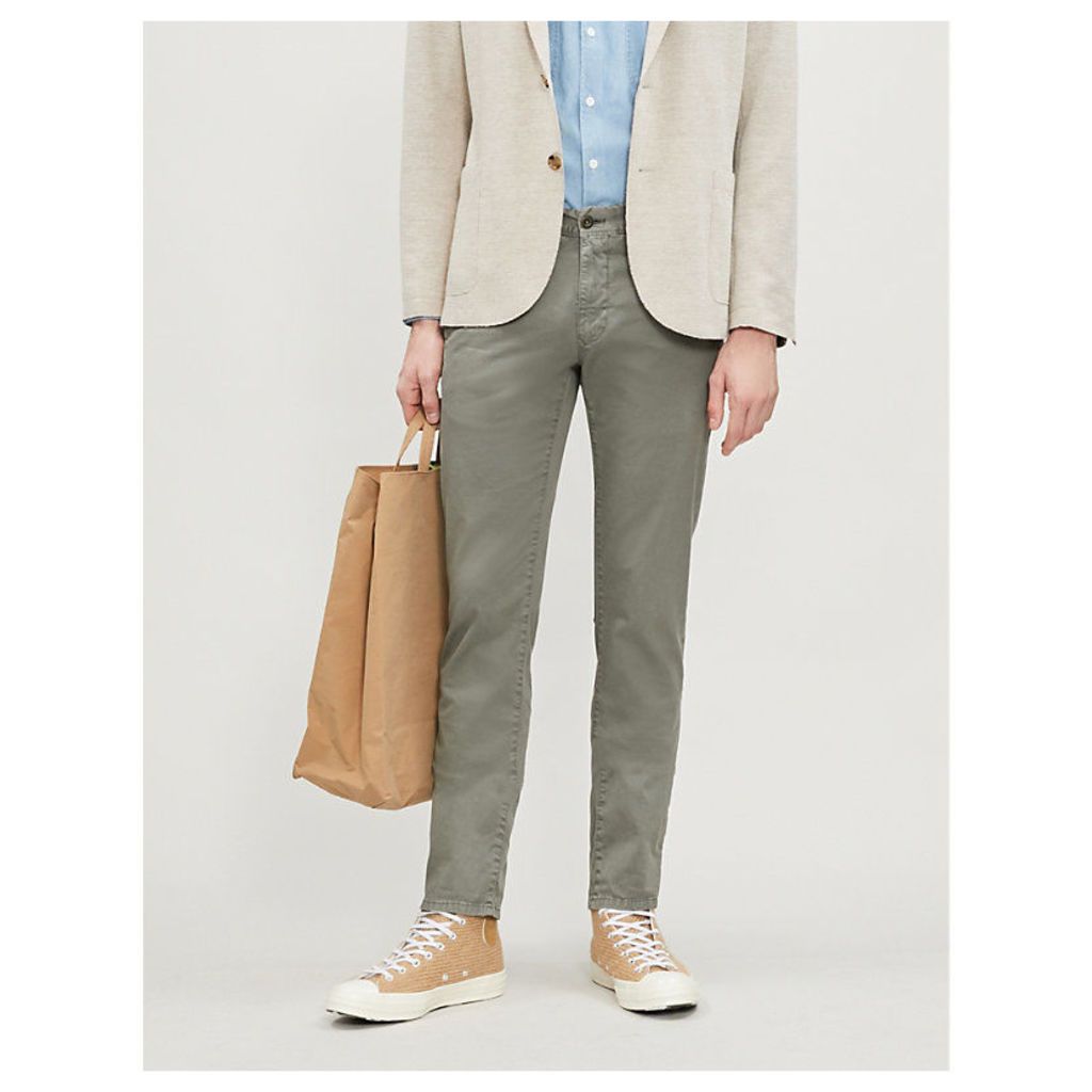 Slim-fit cotton-blend chino trousers