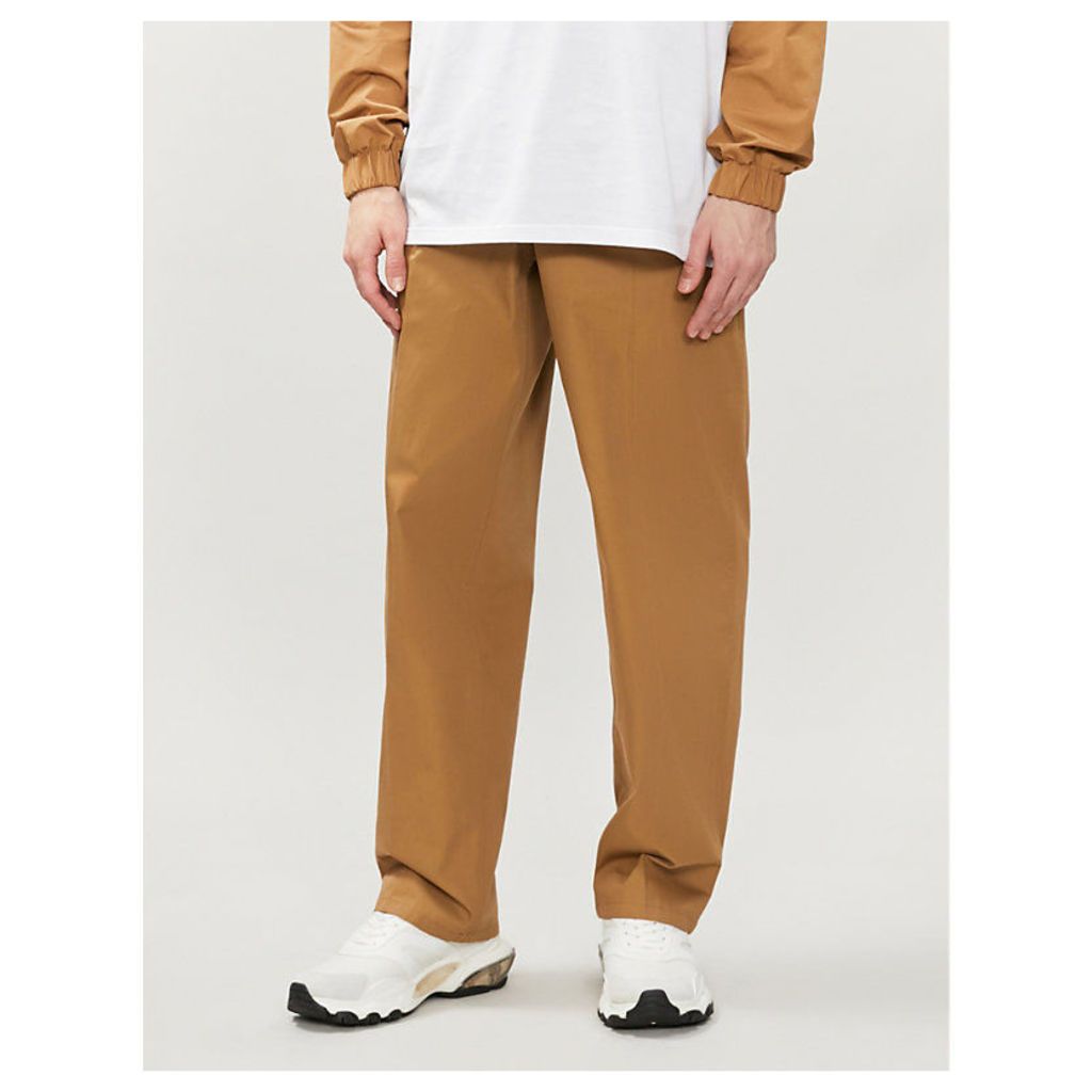 Belted cotton-twill trousers