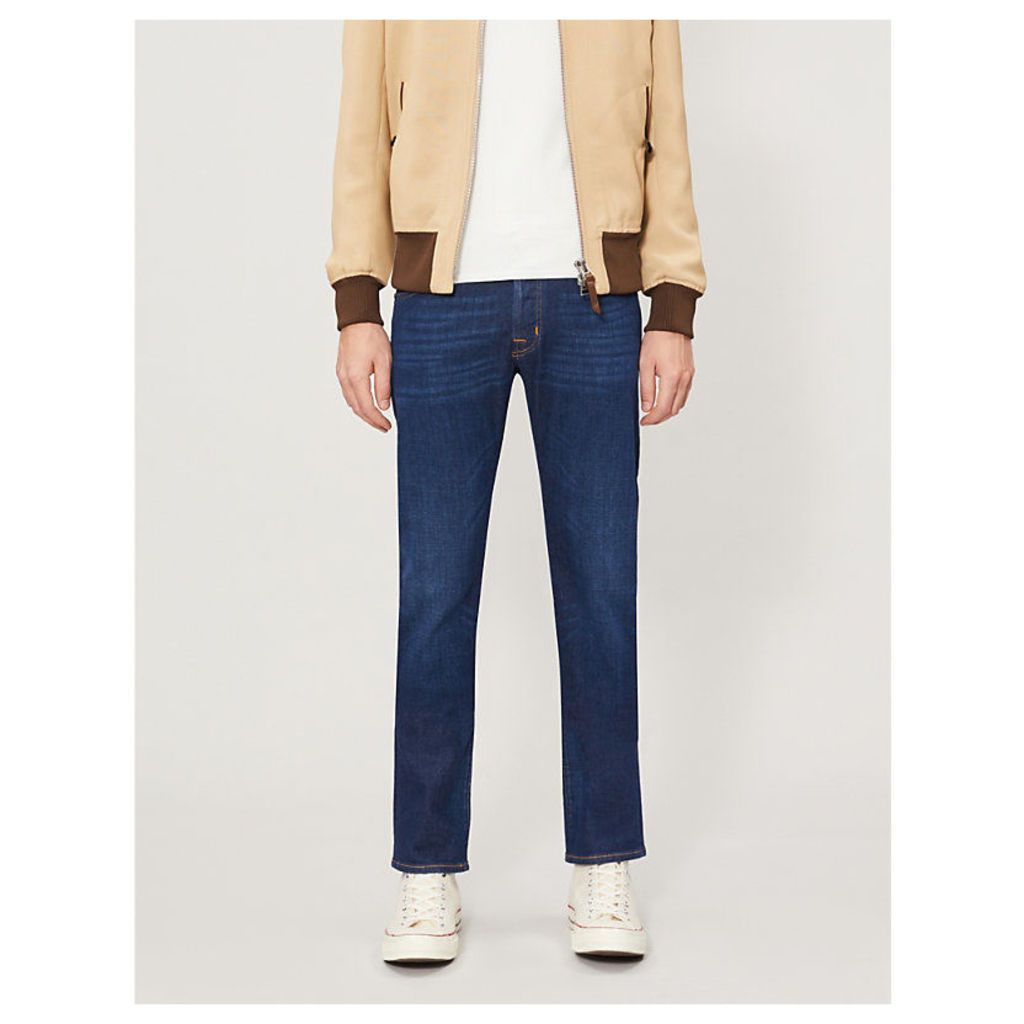 Faded slim-fit straight jeans