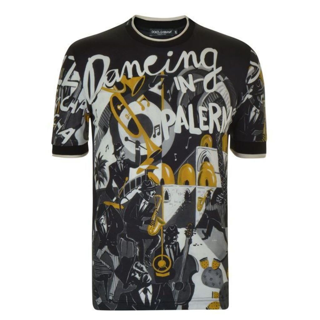 DOLCE AND GABBANA Printed Crew Neck T Shirt