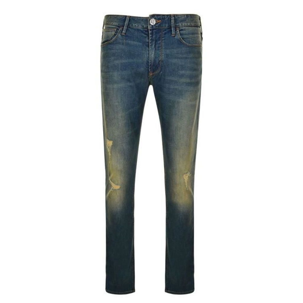 Armani Jeans Distressed Skinny Jeans