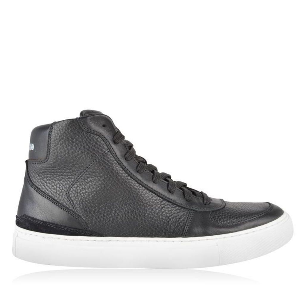 STONE ISLAND Leather High Top Trainers