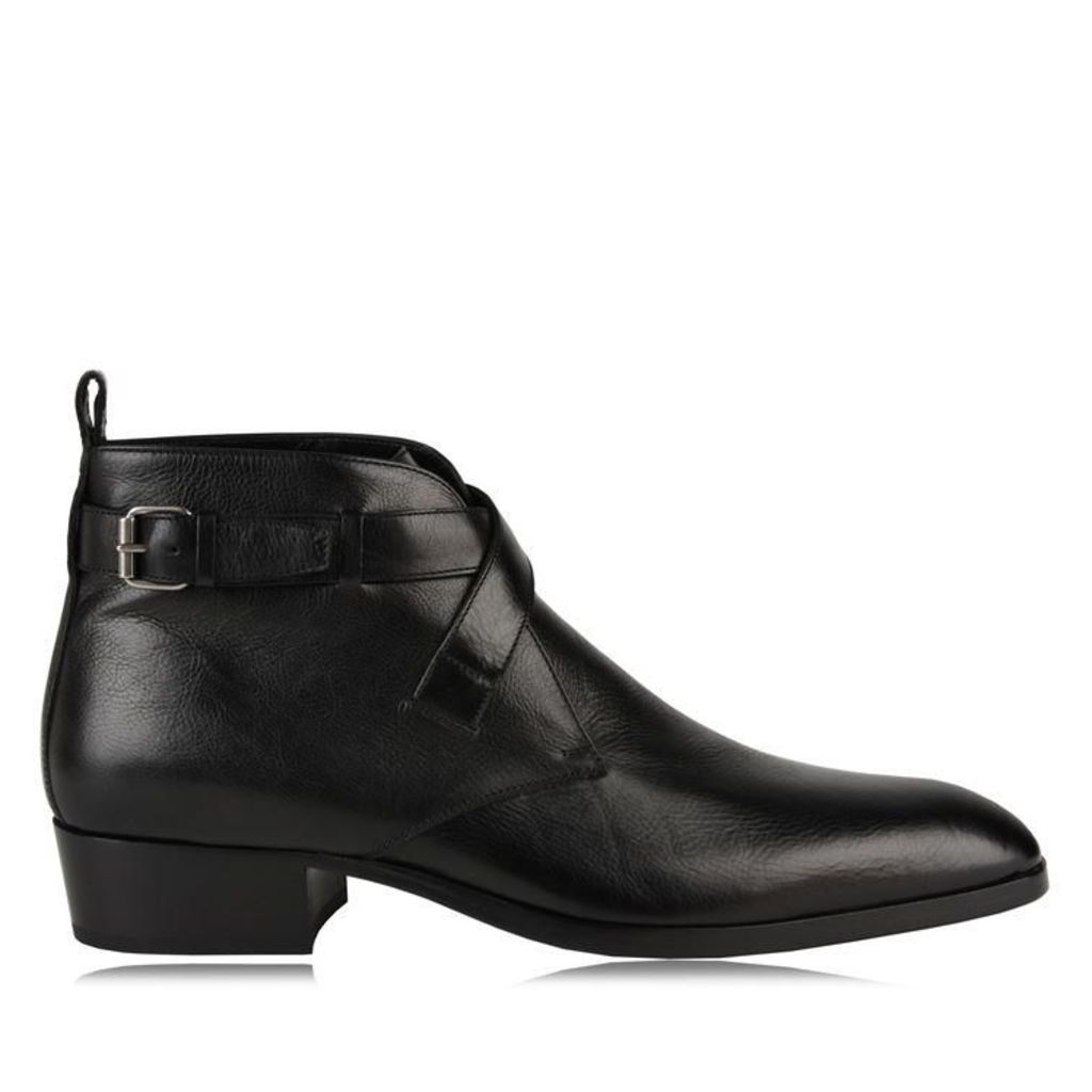 Saint Laurent Wyatt Leather Ankle Boots