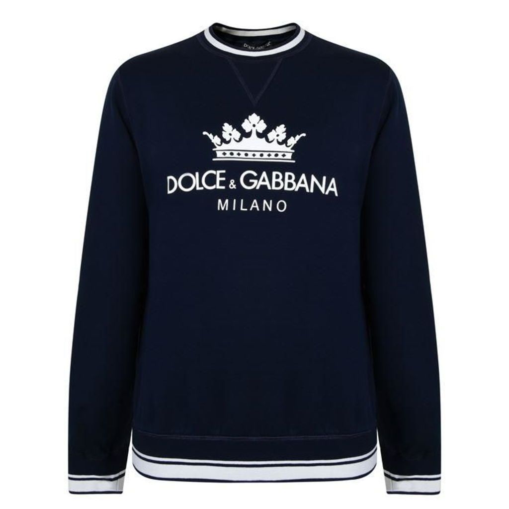 Dolce and Gabbana Milano Logo Crew Sweatshirt