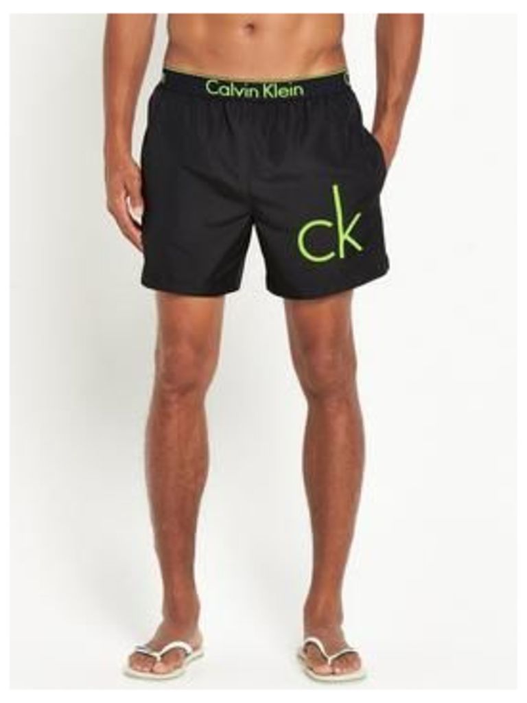 Calvin Klein Neon Placed Logo Swim Shorts