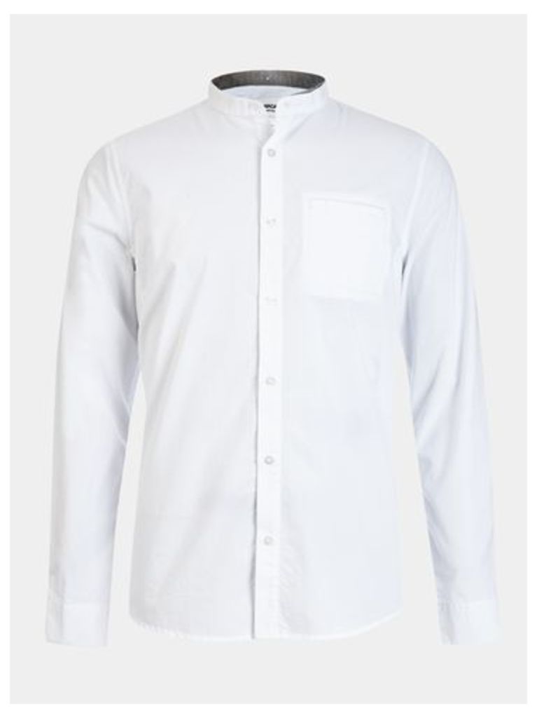 Mens Nowadays White Double Collar Shirt*, White