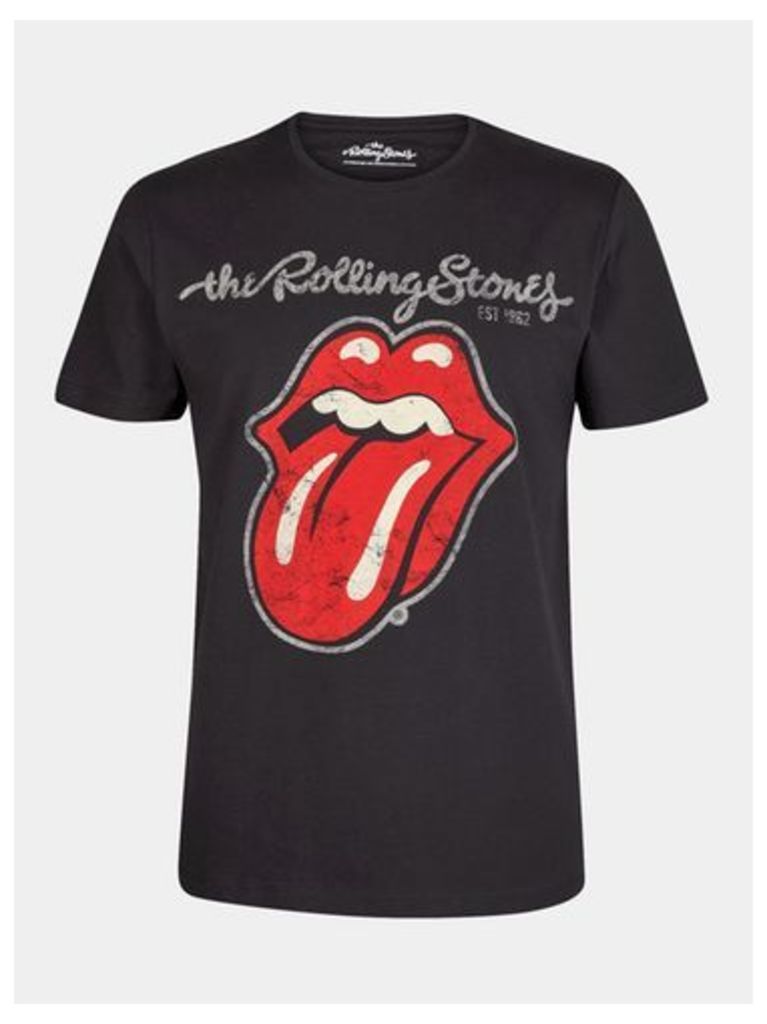 Mens Black The Rolling Stones Print T-Shirt, Black