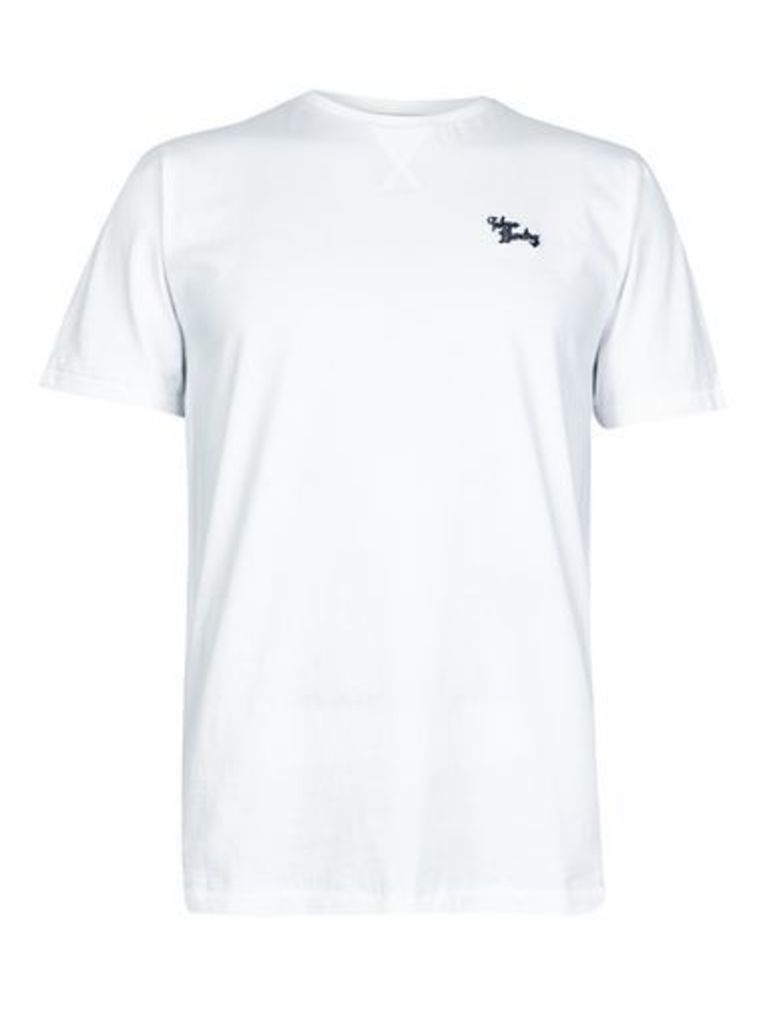 Mens Tokyo Laundry Essential White Marl Crew Neck T-Shirt*, WHITE