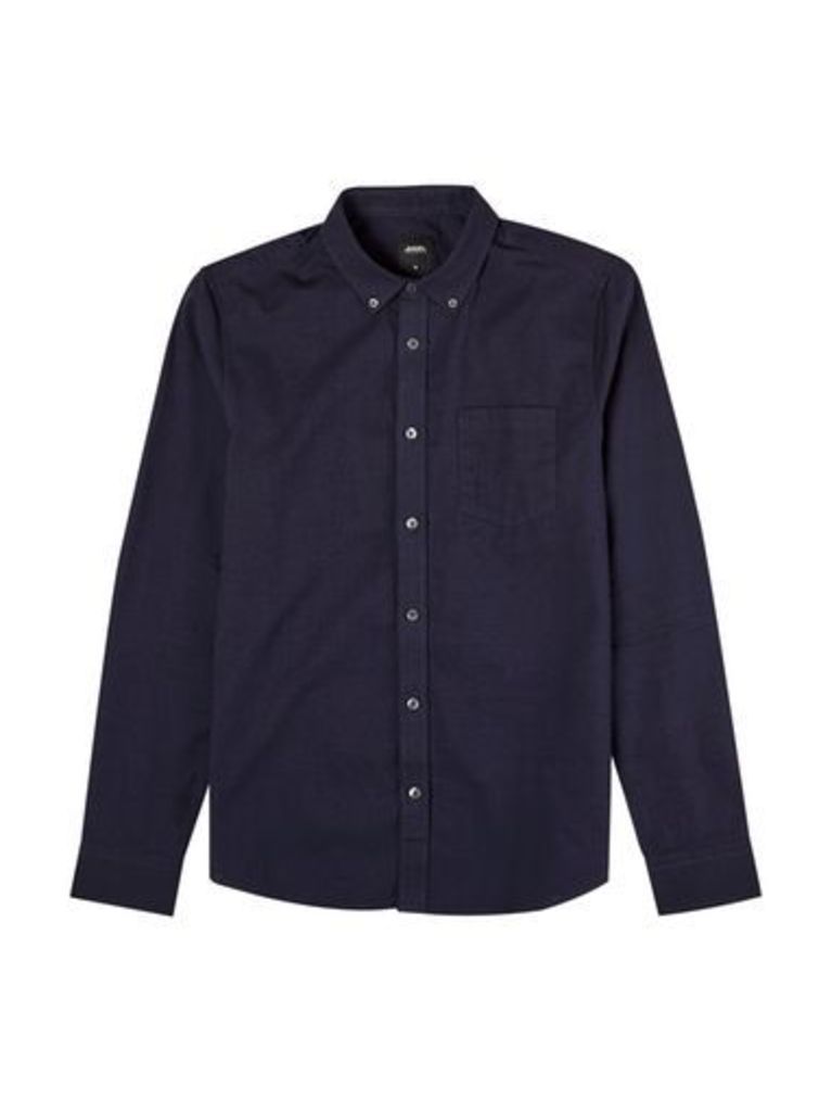 Mens Purple Long Sleeve Oxford Shirt, Purple
