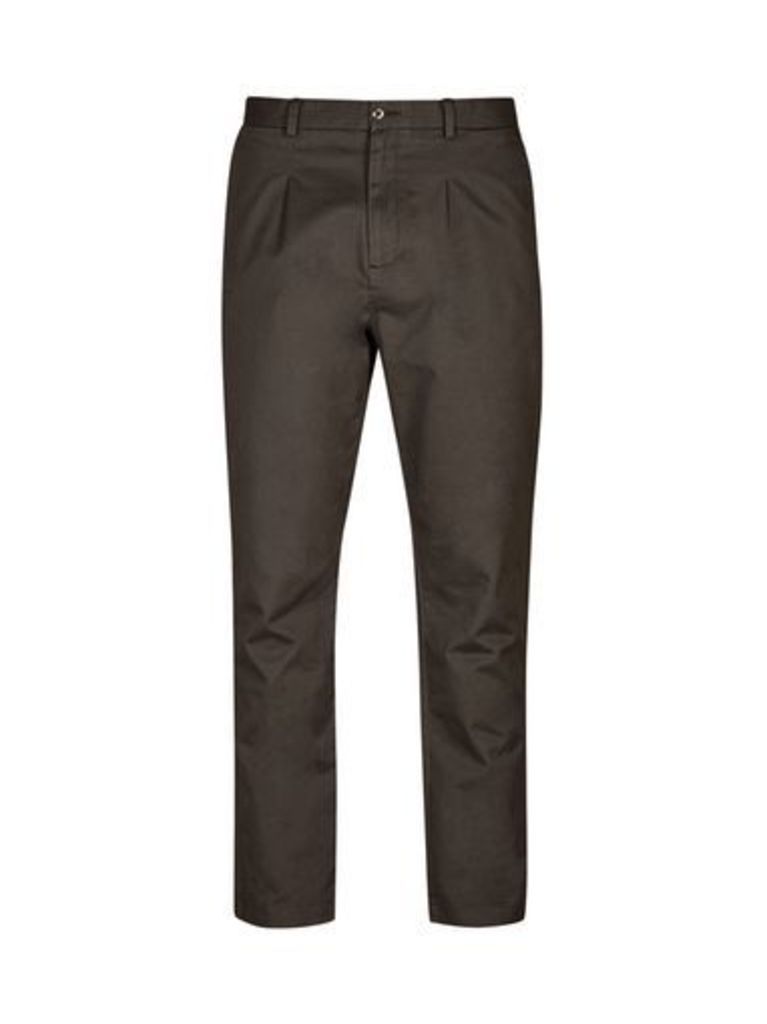 Mens Charcoal Carter Tapered Fit Washed Chinos, CHARCOAL