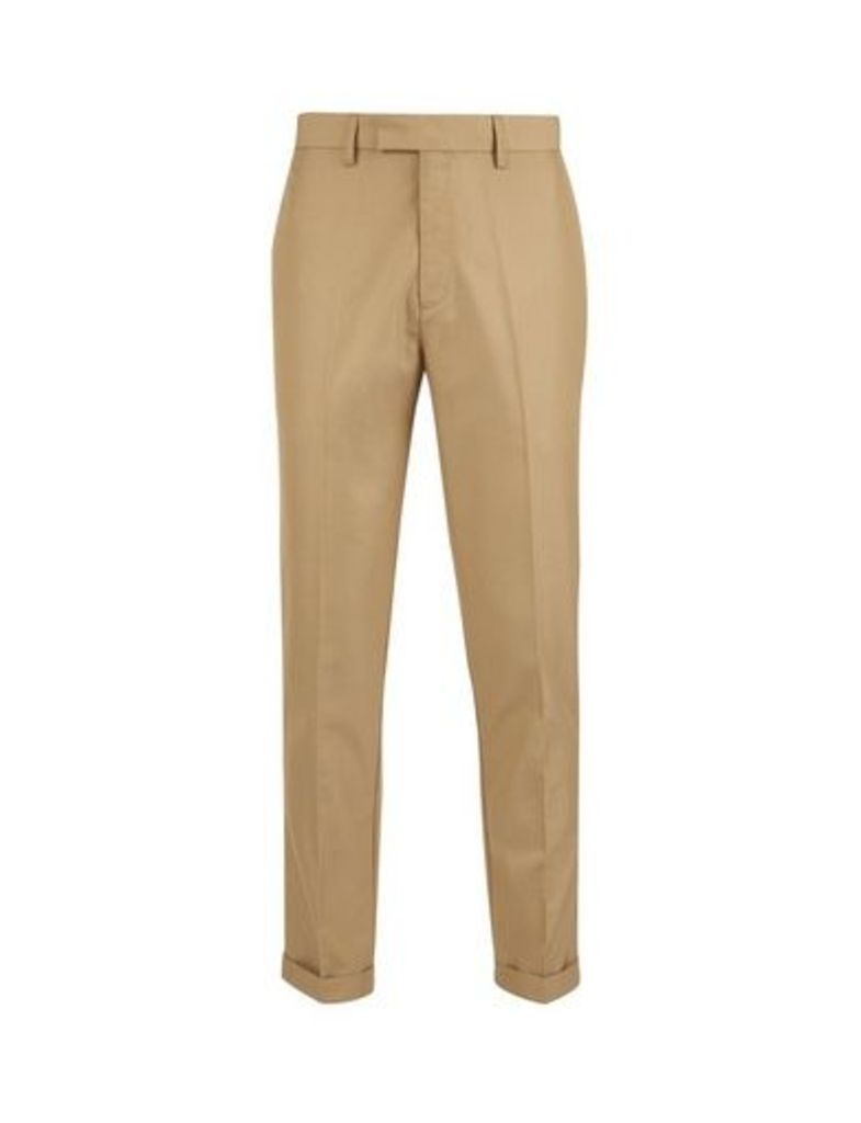 Mens Fōr Anderson Stone Tapered Fit Twill Trousers*, STONE
