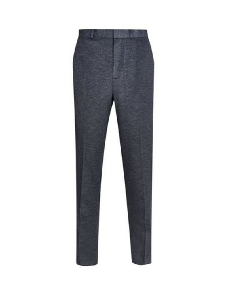 Mens Navy Slim Fit Stretch Jersey Trousers, Blue