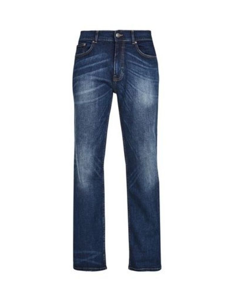 Mens Mid Blue Wyatt Relaxed Fit Jeans, Blue
