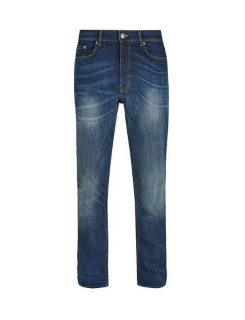 Mens Mid Blue Jude Bootcut Fit Jeans, Blue