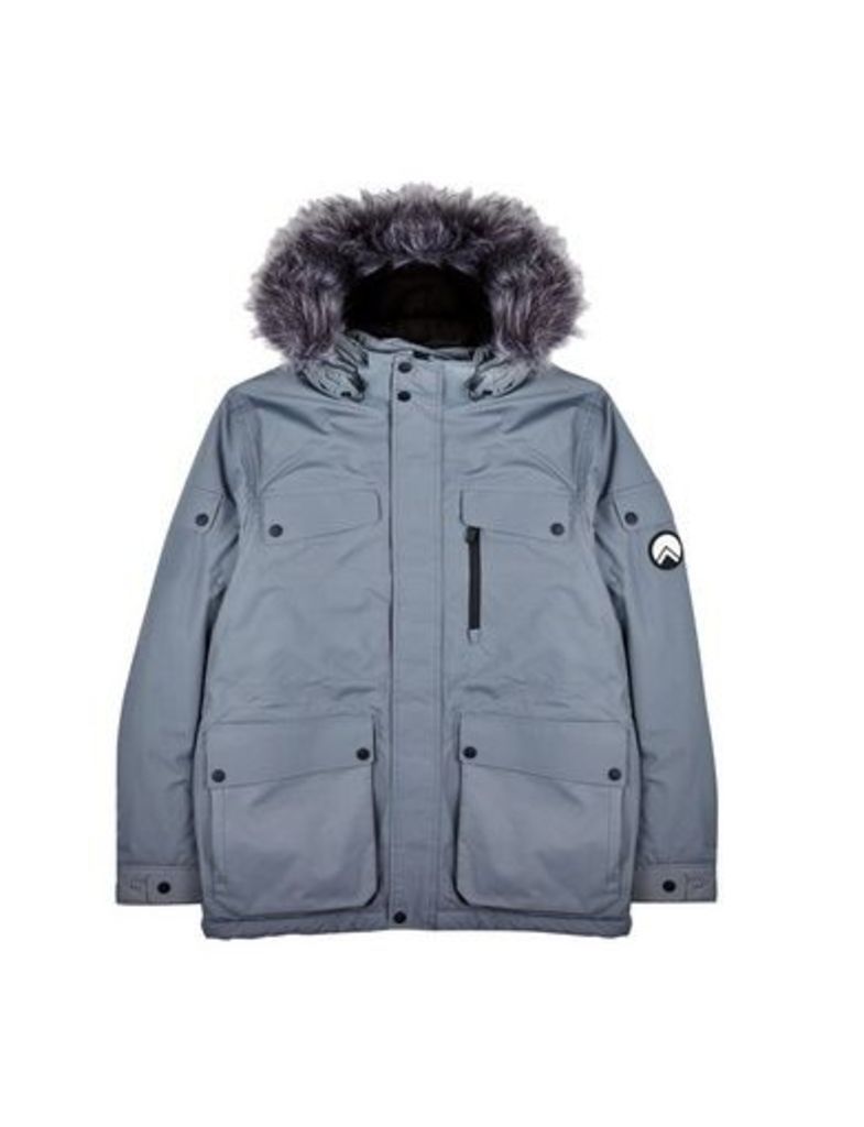 Mens Hiit Grey Hooded Tickhill Arctic Puffer Jacket, Grey