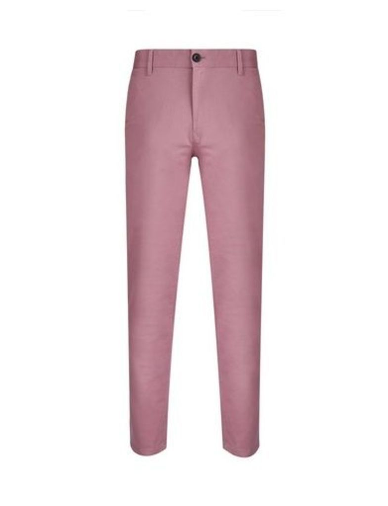 Mens Pink Tyler Skinny Fit Stretch Chinos, Pink