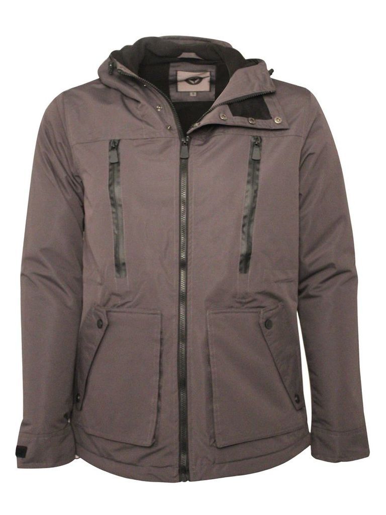 Mens Jacket With Zip Detail Eston Hoody Grey