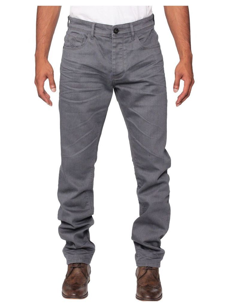 Mens Stretch Tapered Fit Grey Jeans
