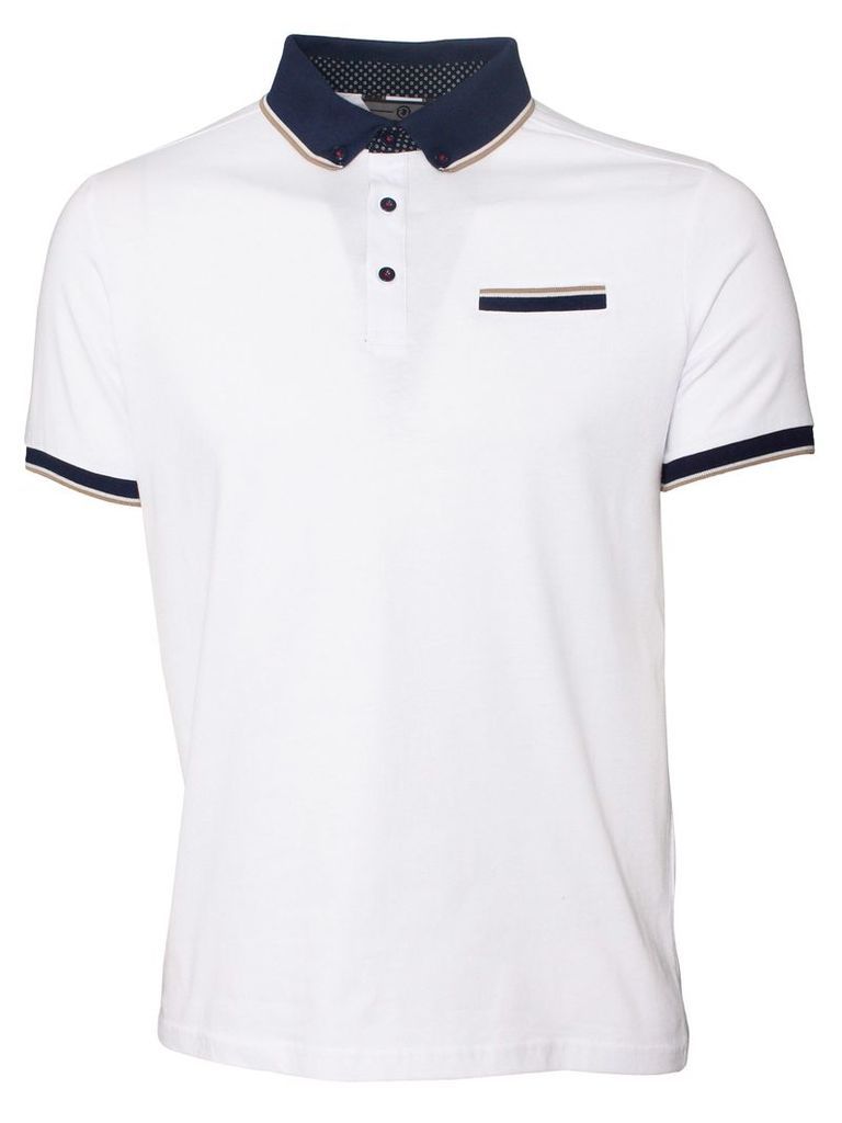 Connect Mens Short Sleeved White Polo