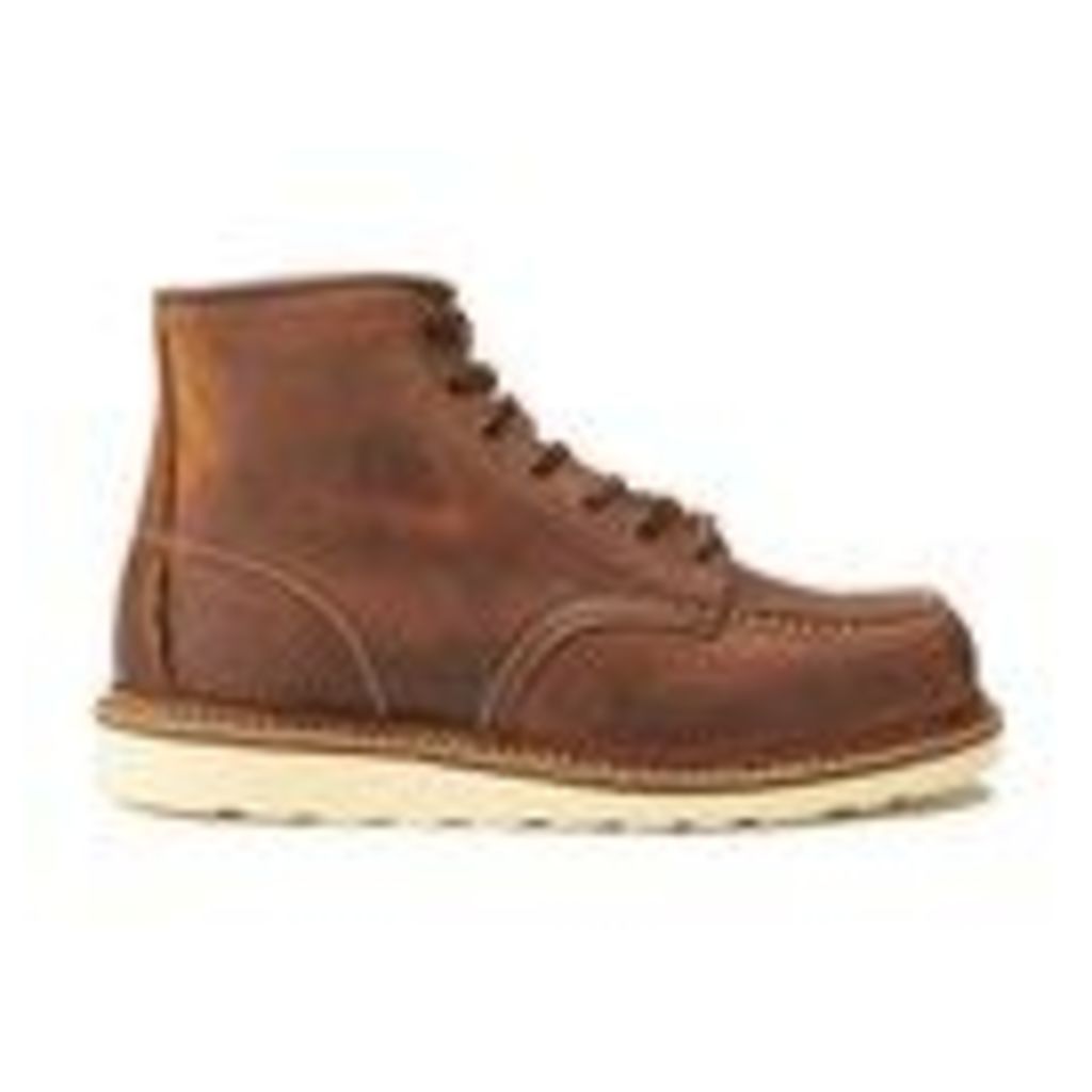 Red Wing Men's 6 Inch Moc Toe Double Welt Leather Lace Up Boots - Copper Rough and Tough
