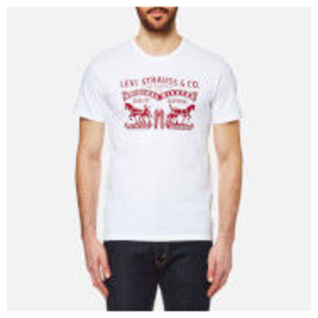 Levi's Men's 2 Horse Graphic Set In Neck T-Shirt - White - XL - White