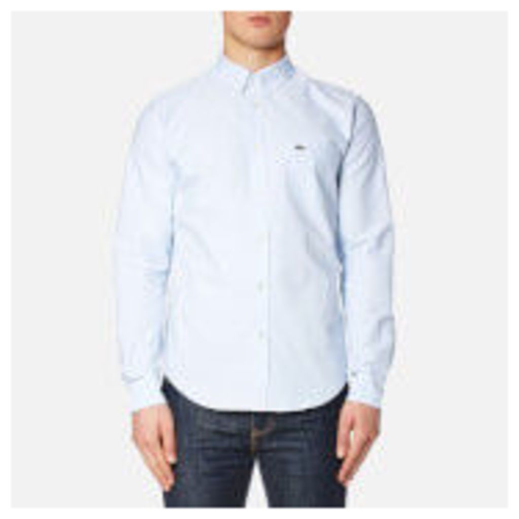 Lacoste Men's Oxford Long Sleeve Shirt - Atmosphere/White