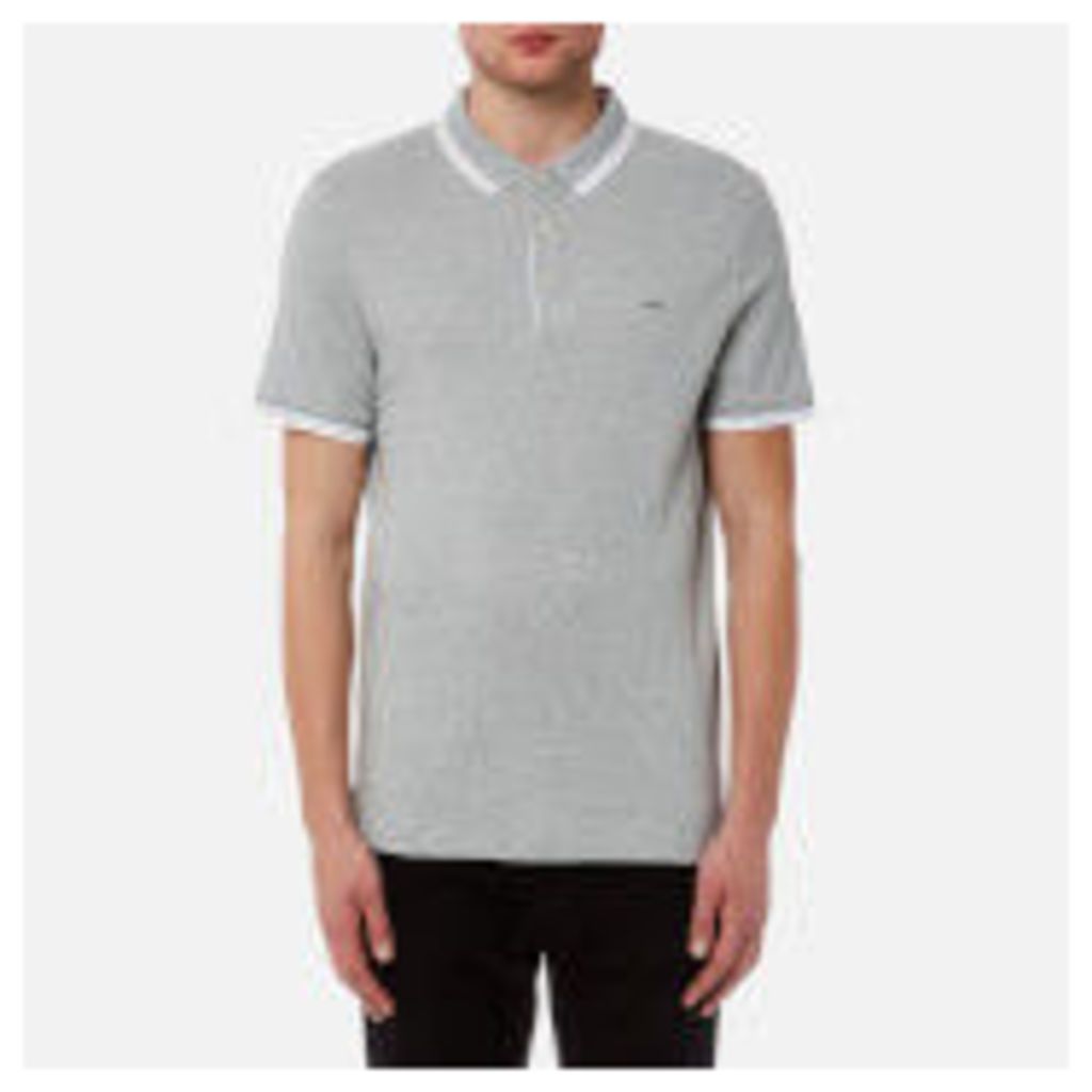 Michael Kors Men's Greenwich Logo Jacquard Short Sleeve Polo Shirt - Heather Grey