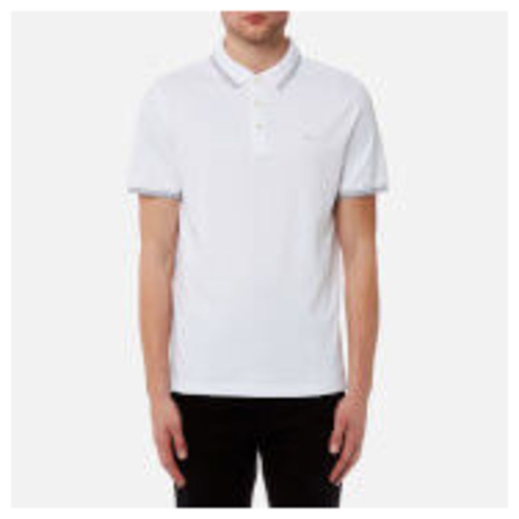 Michael Kors Men's Greenwich Logo Jacquard Short Sleeve Polo Shirt - White