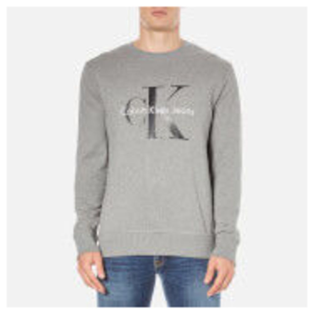 Calvin Klein Men's Crew Neck Sweatshirt - Mid Grey Heather - S - Grey