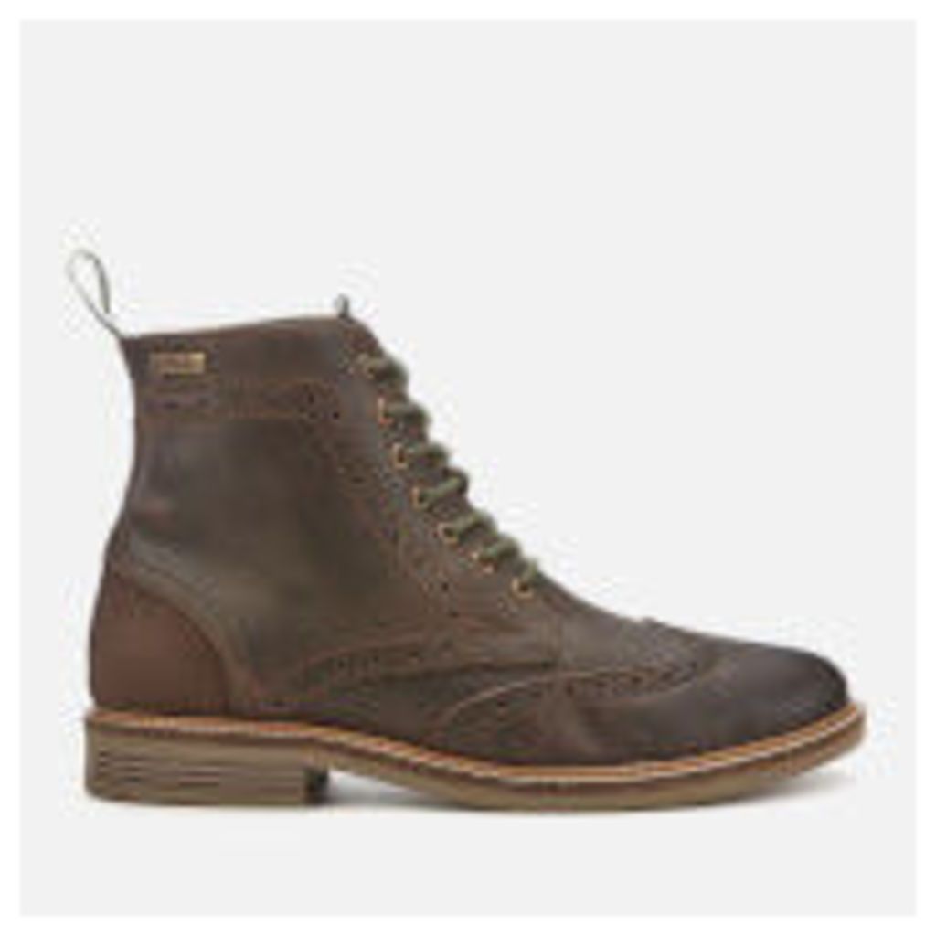Barbour Men's Belsay Leather Brogue Lace Up Boots - Choco