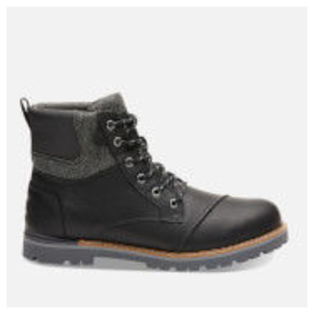 TOMS Men's Ashland Waterproof Leather Hiker Boots - Black