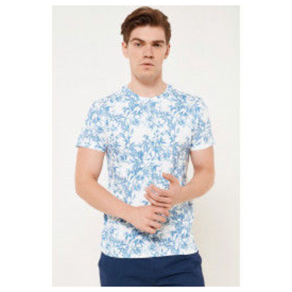 Threadbare Mens Bamboo Floral Sublimation Tee - White