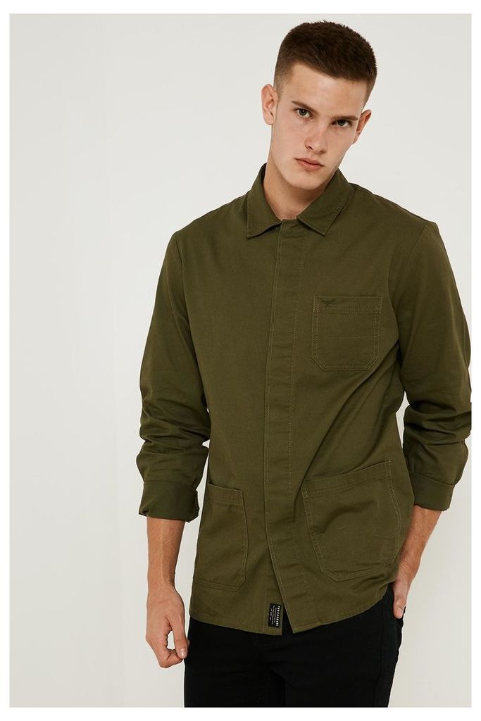 Threadbare Arundell Long Sleeve Shirt - Green