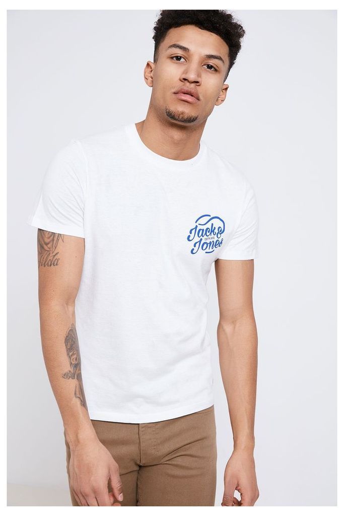 Jack & Jones Logo Crew Neck T-Shirt - White