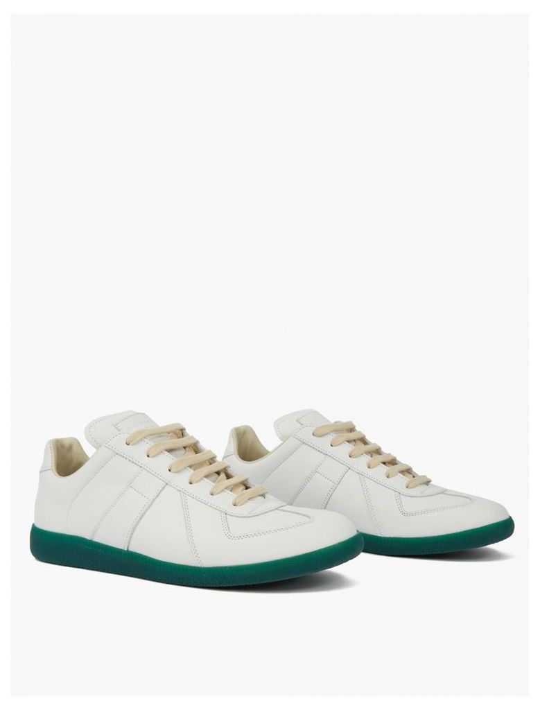 White Contrasting Sole Replica Sneakers